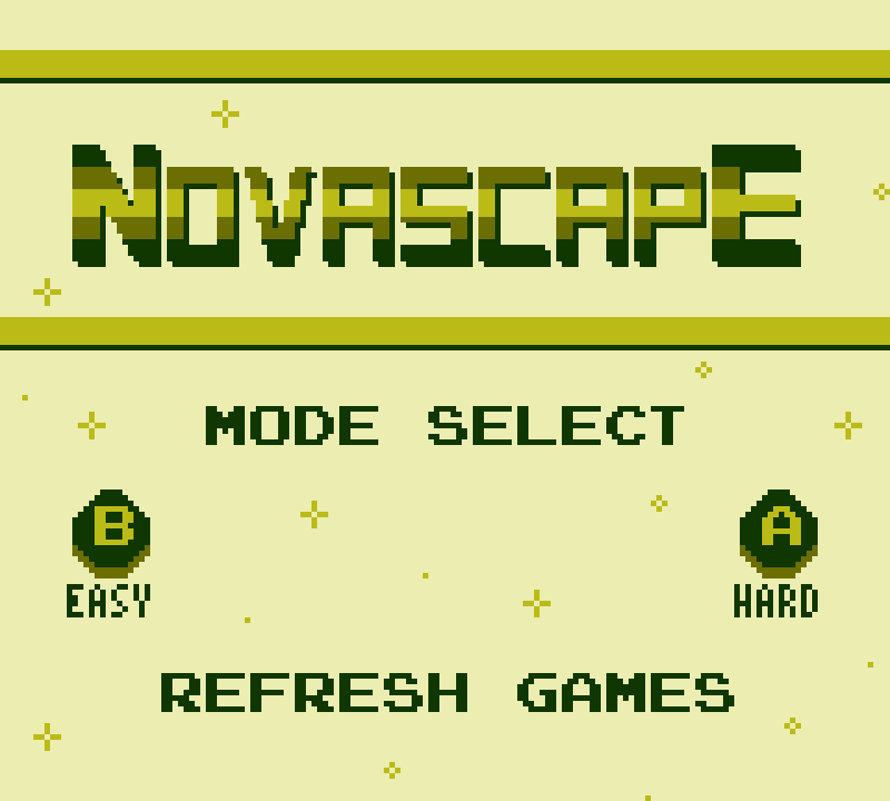 Completed Novascape, My GBDK Gameboy Game for Ludum Dare 34